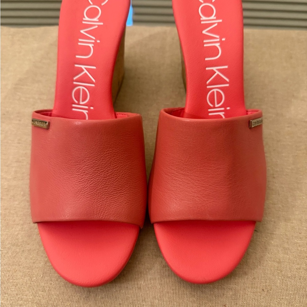 Calvin Klein Coral Wedge Sandals Brand New!